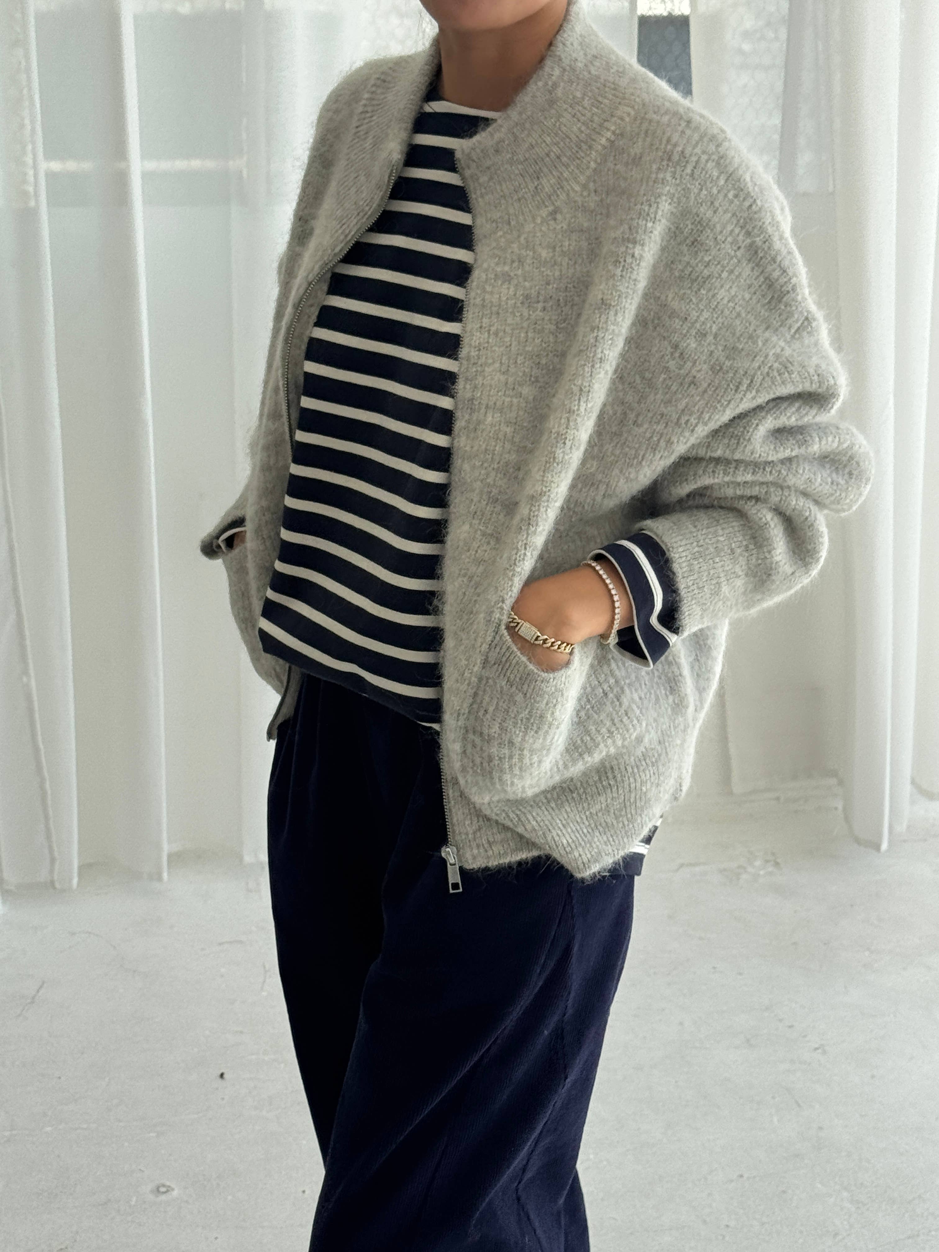 Alpaca Zip Front Jacket