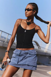 Skinny Strap Logo Tank