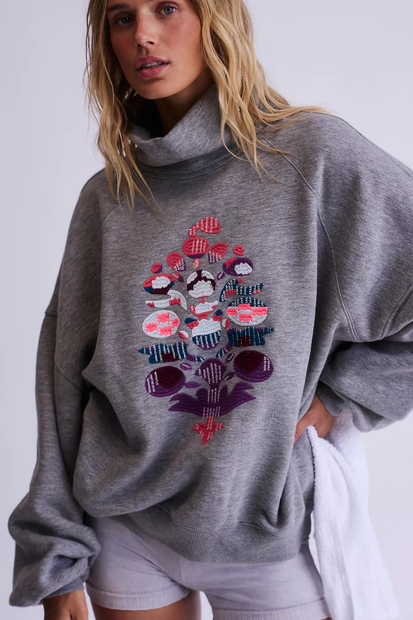 On Your Mark Logo Mock Neck Pullover