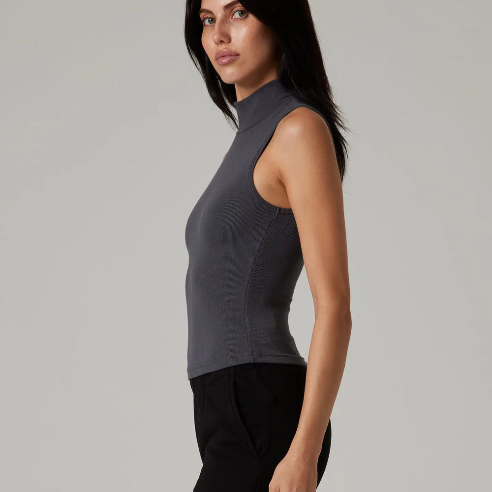 
                      
                        Mock Neck Rib Tank
                      
                    