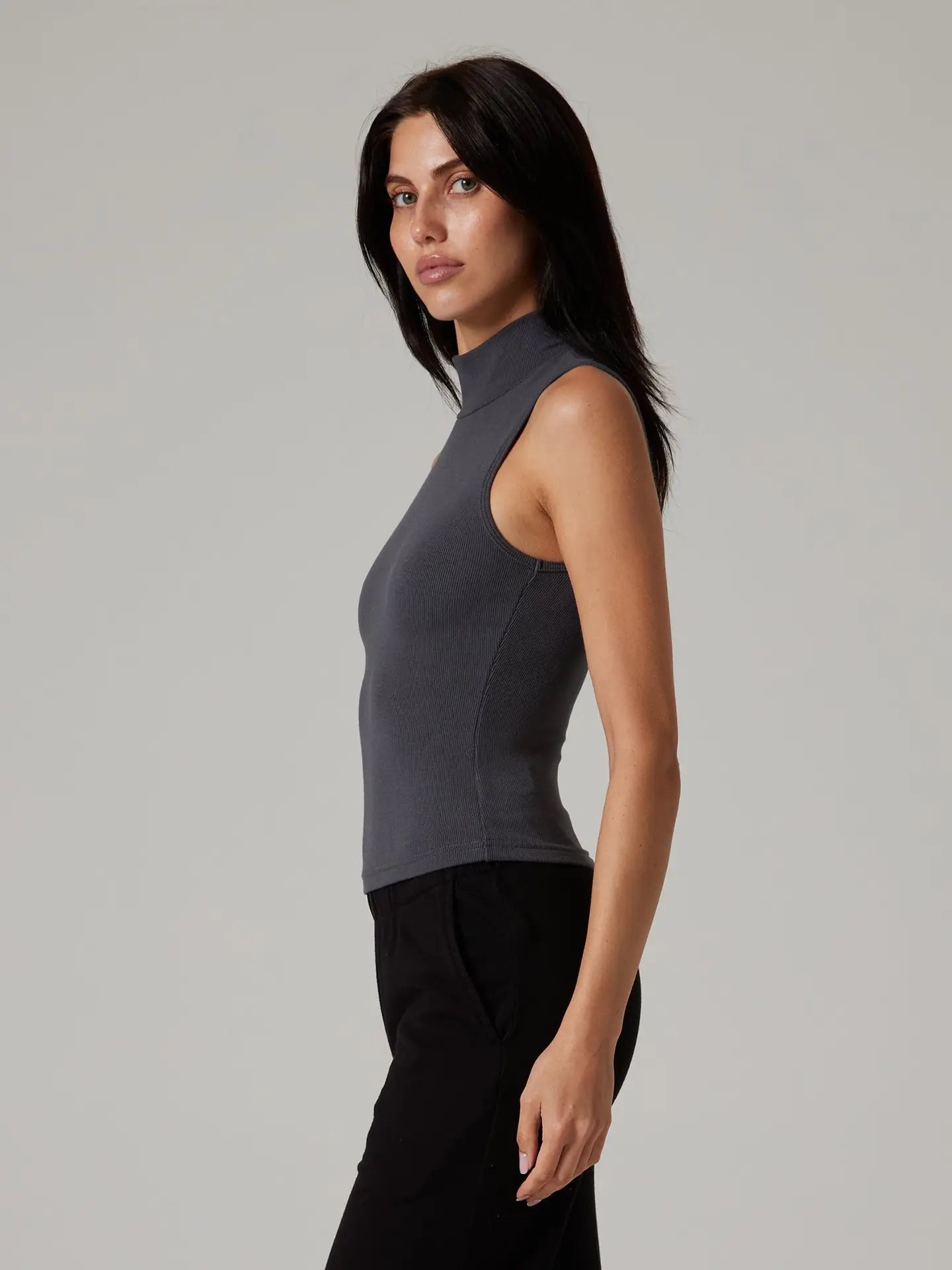 Mock Neck Rib Tank