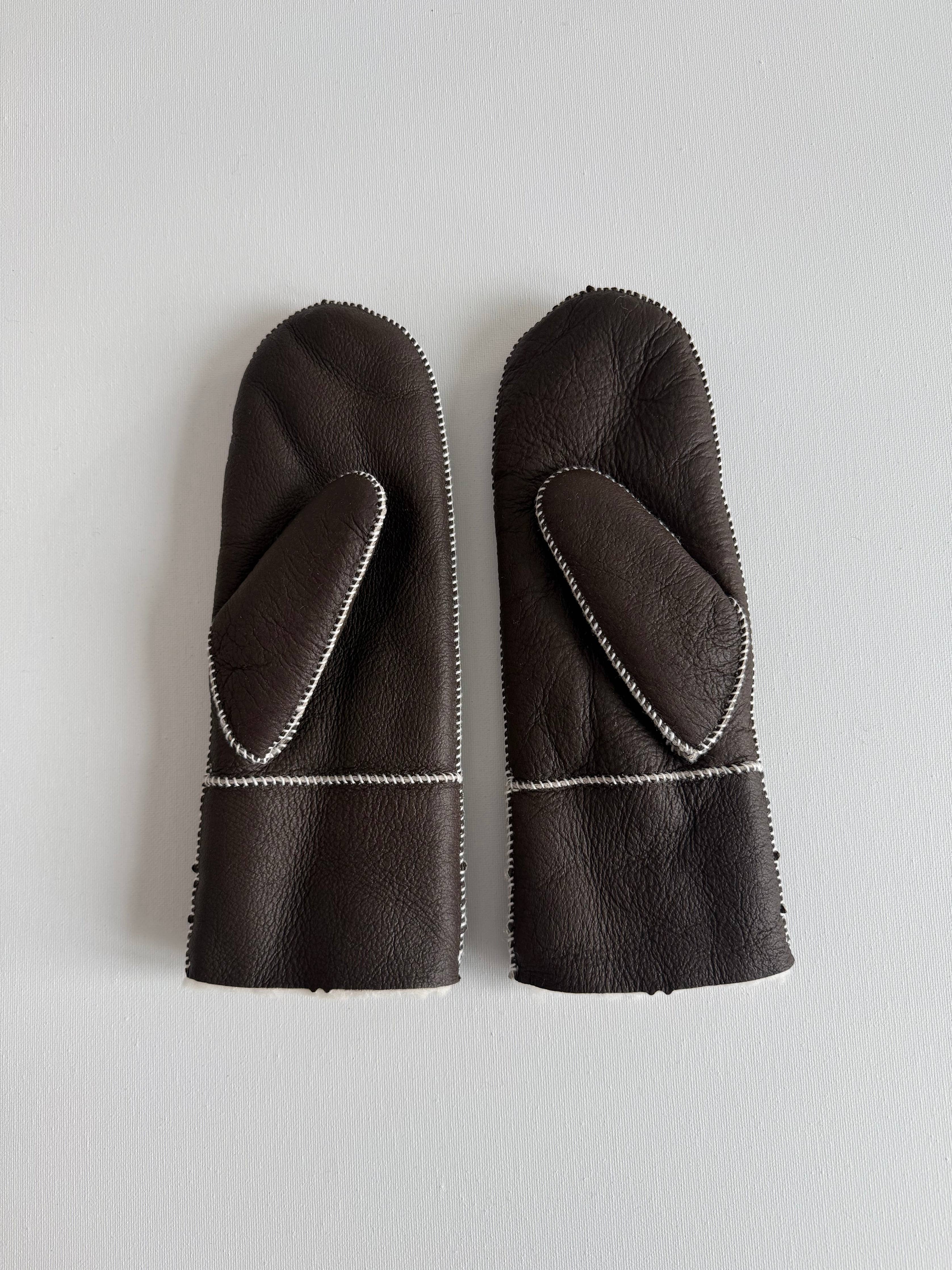SHEARLING MITTENS