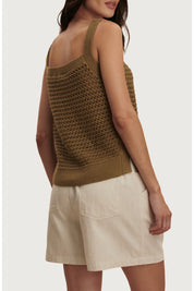 Ebden Square Neck Cotton Pointelle Tank