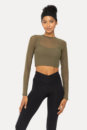 Sheer LS with Bra in Ivy