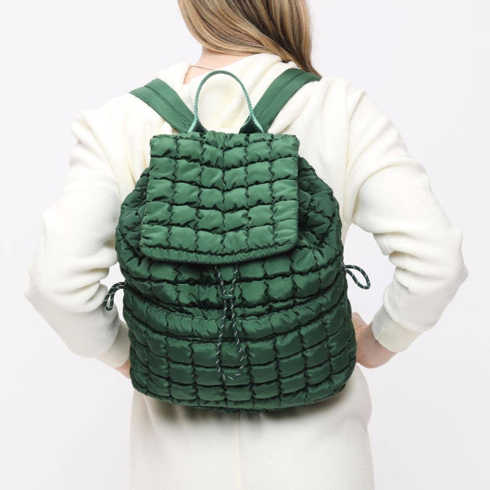 Quilted Puffer Nylon Backpack