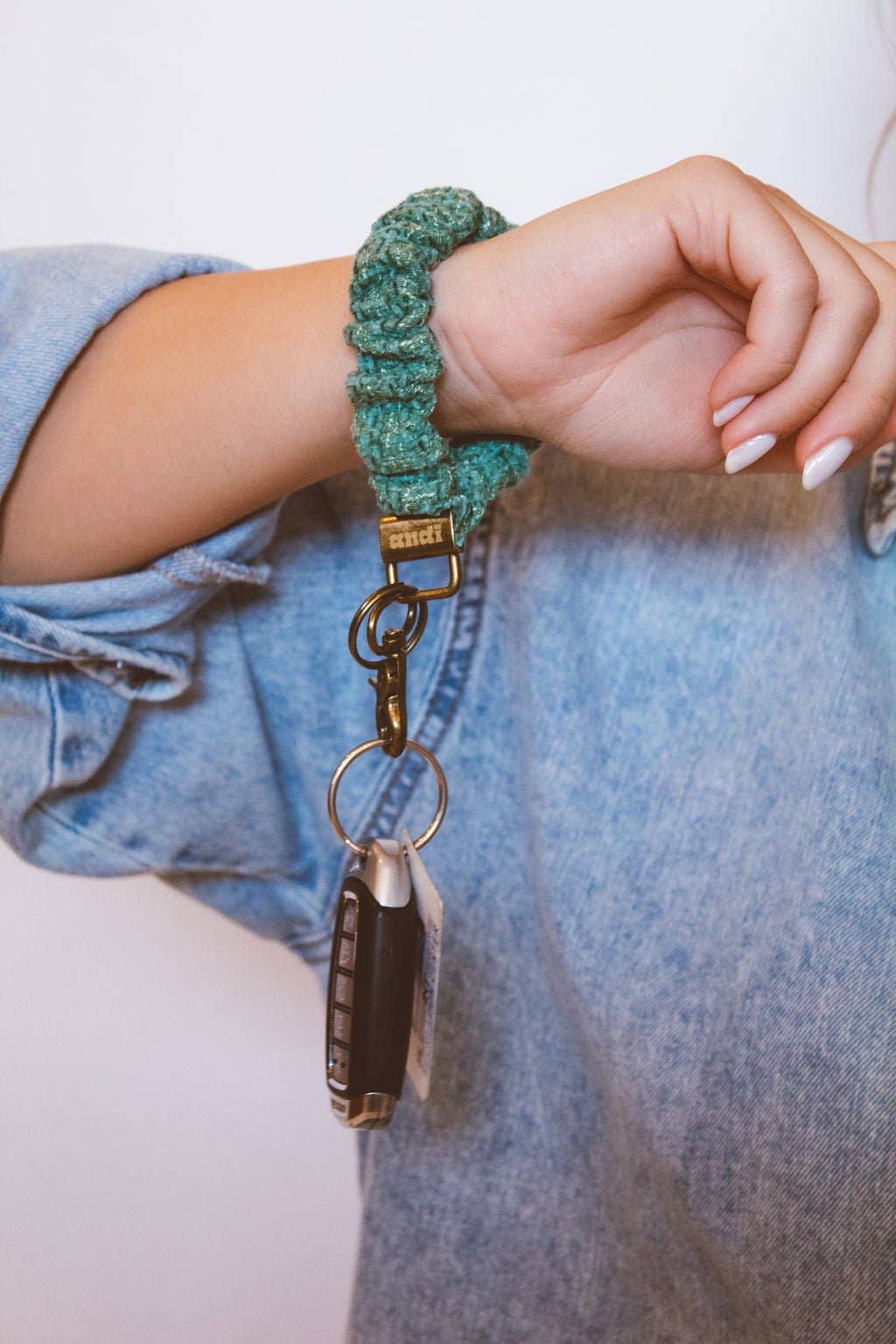 Green Knit Keychain