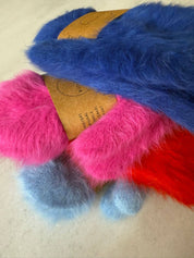 FLUFFY ANGORA MITTENS - neutral