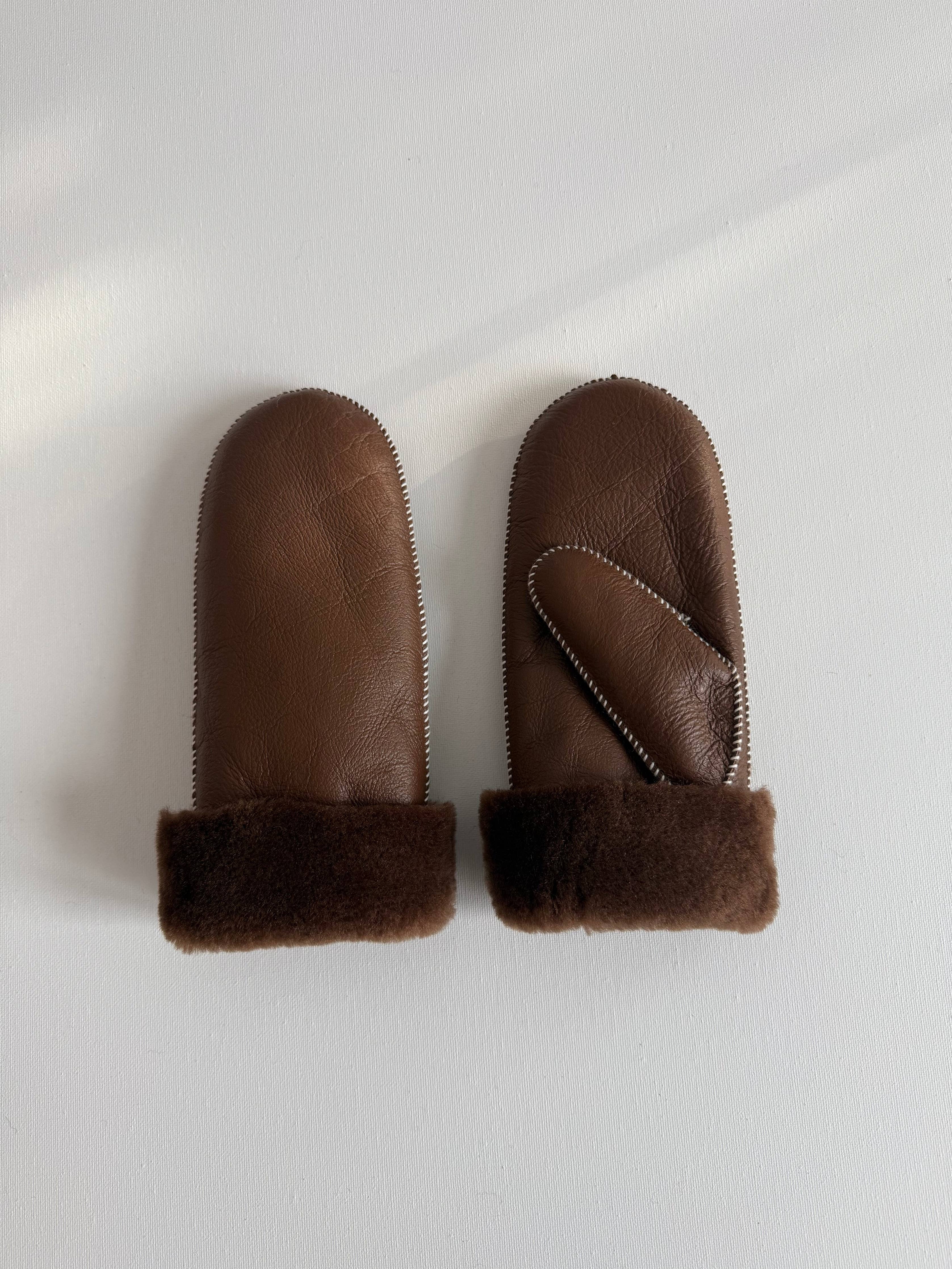 SHEARLING MITTENS