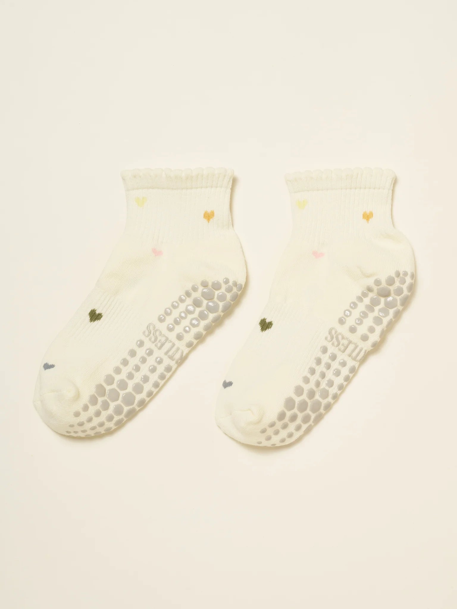 💕 Cropped Crew Grip Sock - Mini Heart